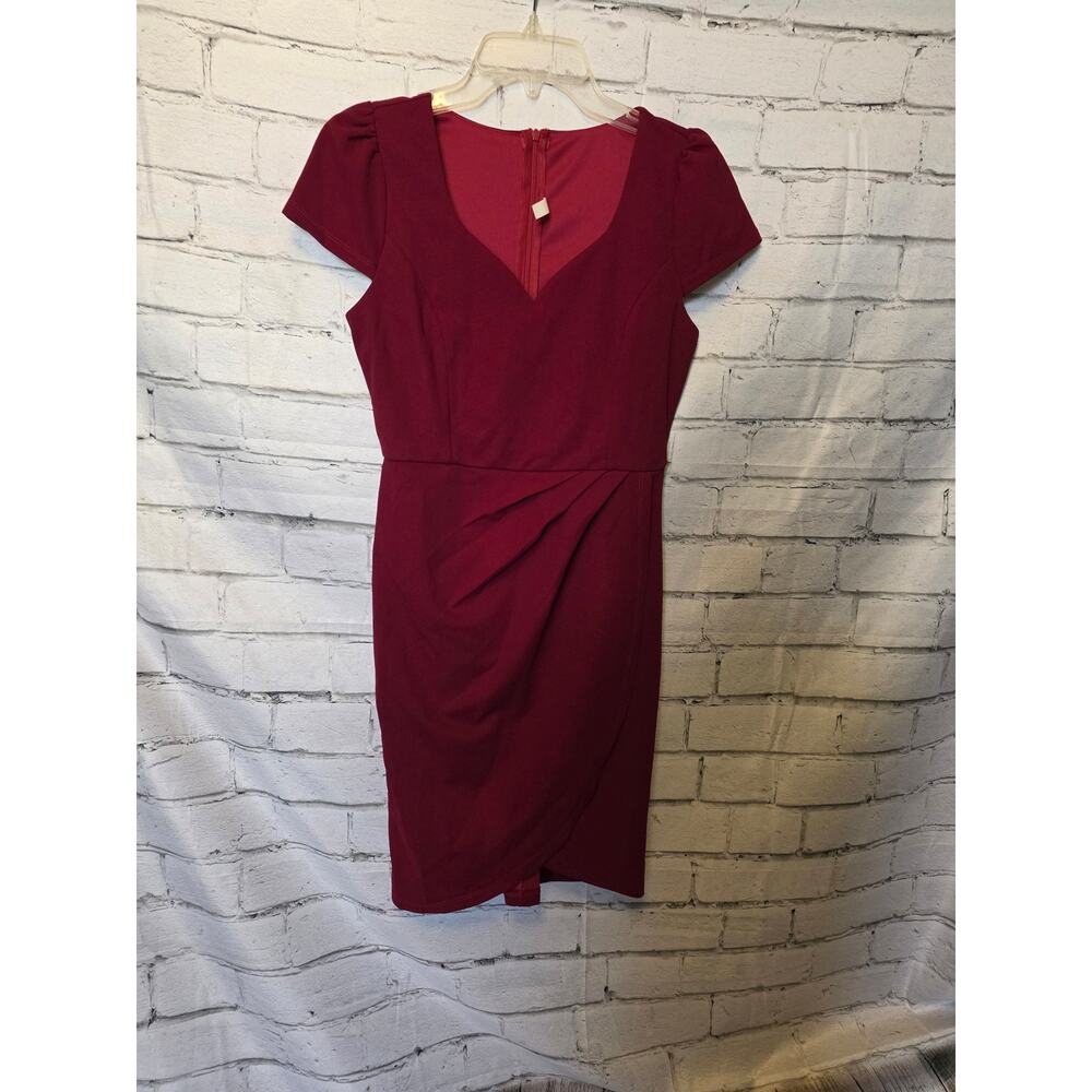 Missufe Short Sleeve Sweetheart Ruched Wrap Mini Dress